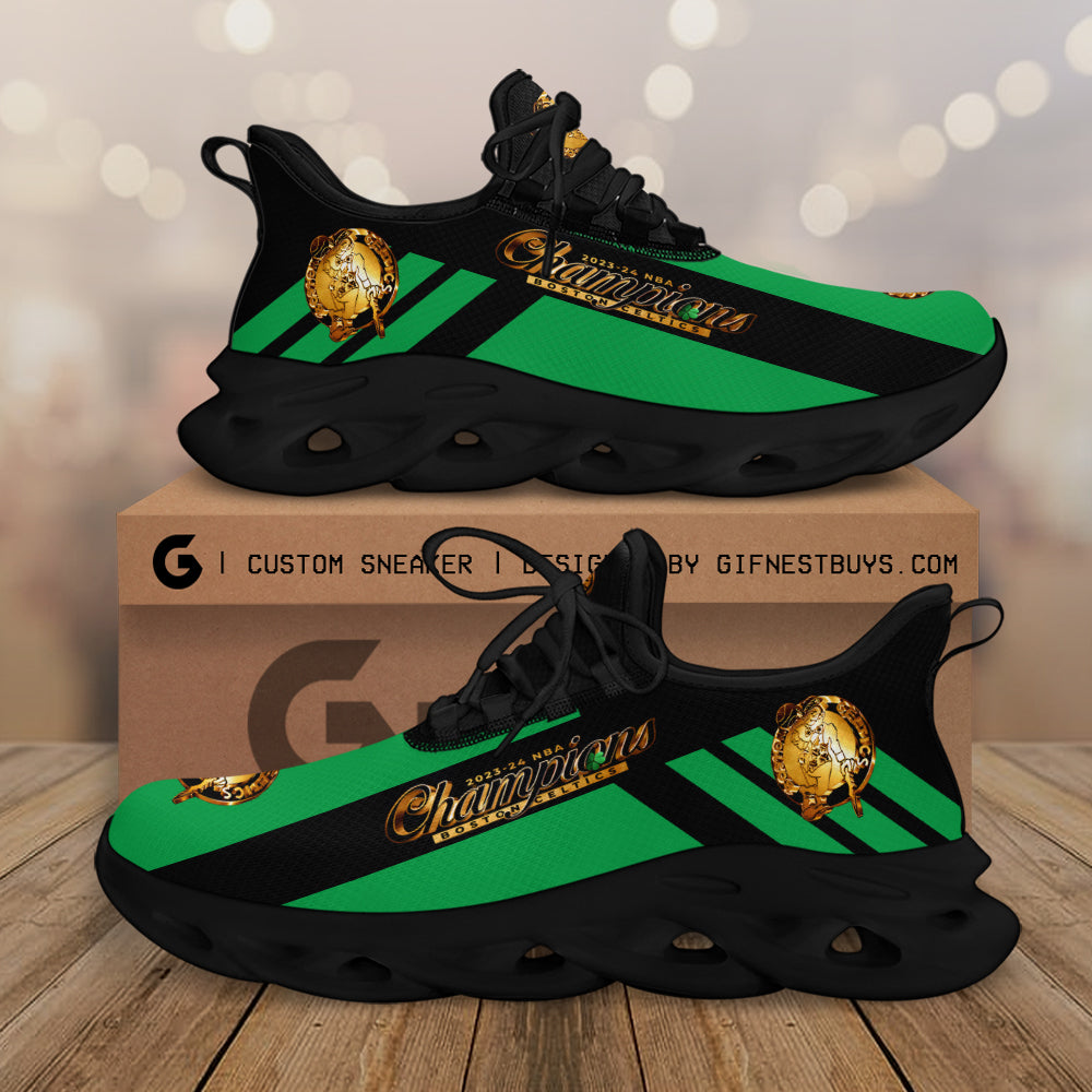 Boston Celtics Max Soul Shoes Sneakers for Men And Women – NBA Basketball Fan Shoes, Team Sneakers