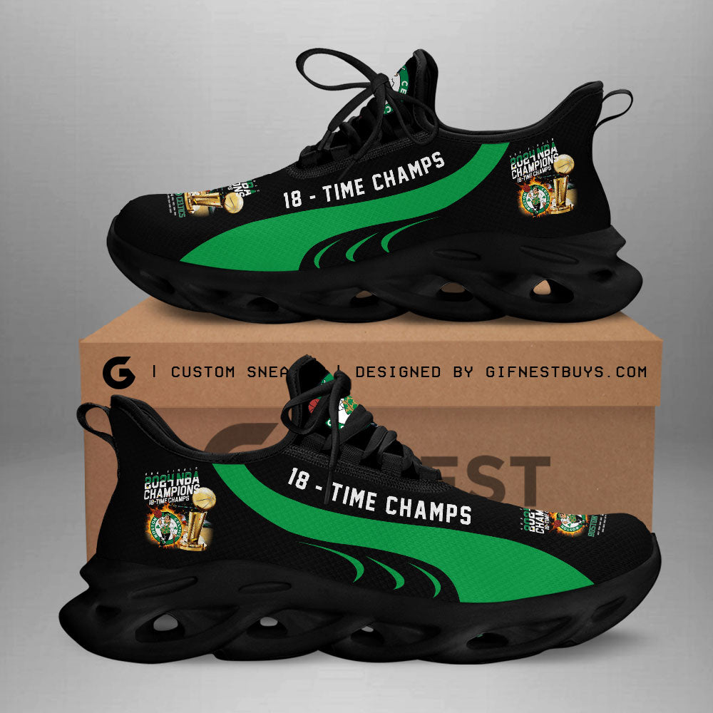 Boston Celtics Max Soul Shoes Sneakers for Men And Women – NBA Basketball Fan Shoes, Team Sneakers