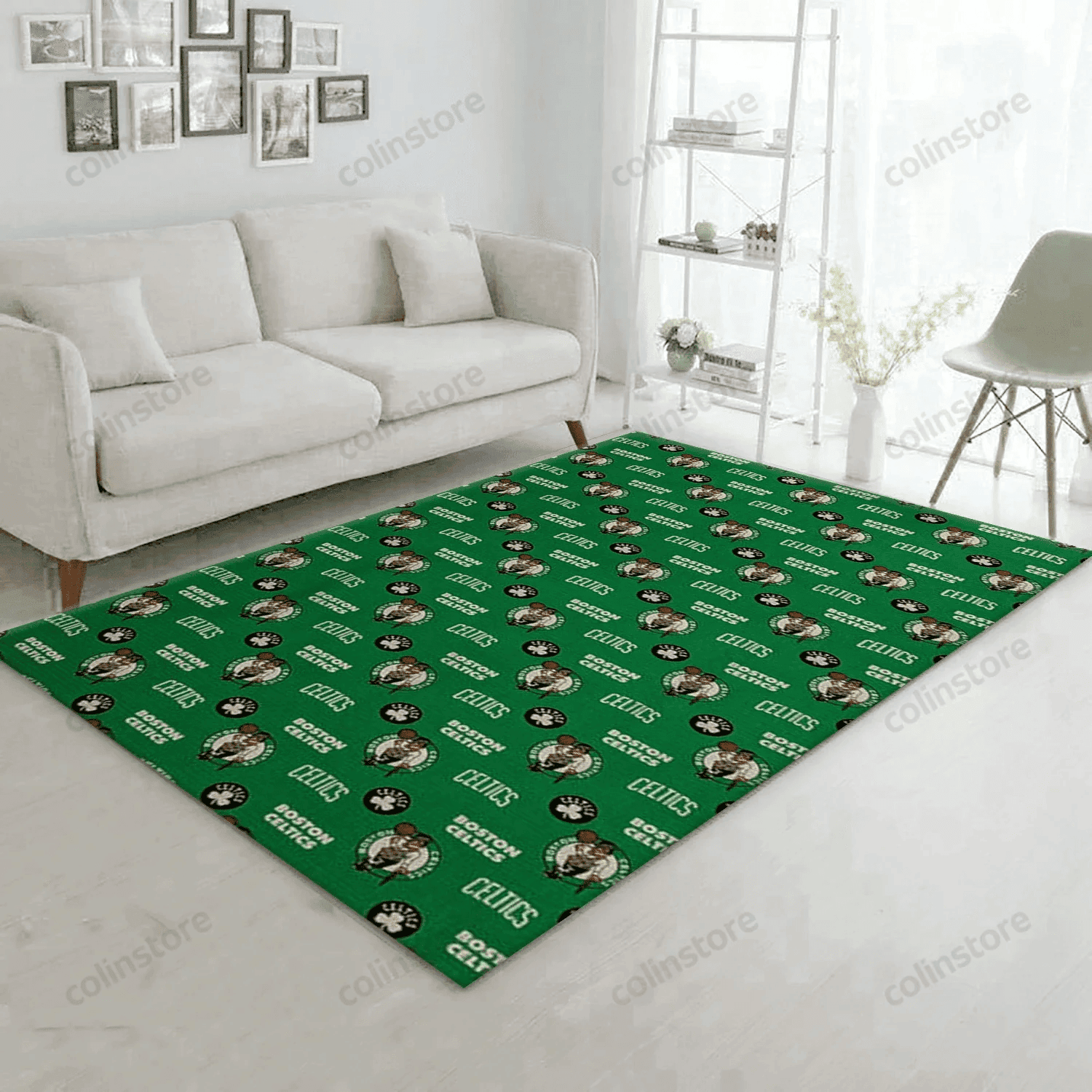 Boston Celtics Patterns Reangle Rectangle Area Rug – Full Print Carpet For Living Room & Bedroom Home Decor