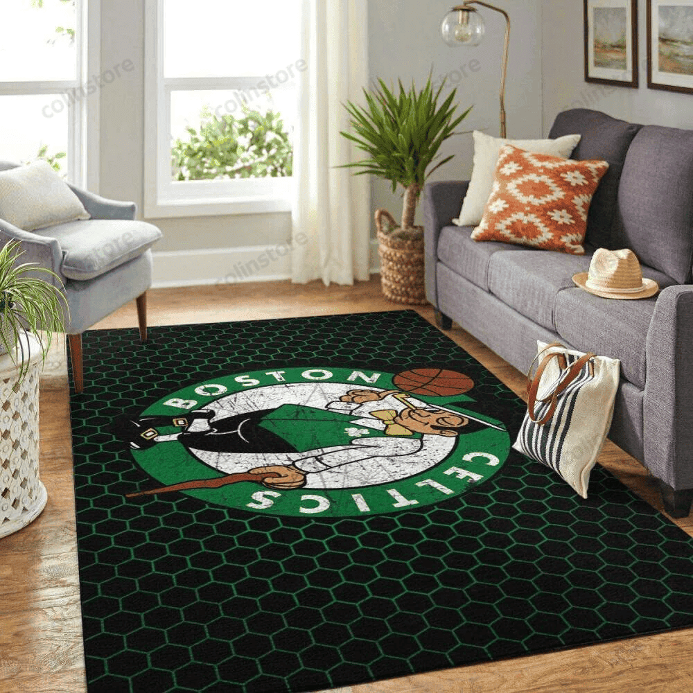 Boston Celtics Rectangle Area Rug – Full Print Carpet For Living Room & Bedroom Home Decor