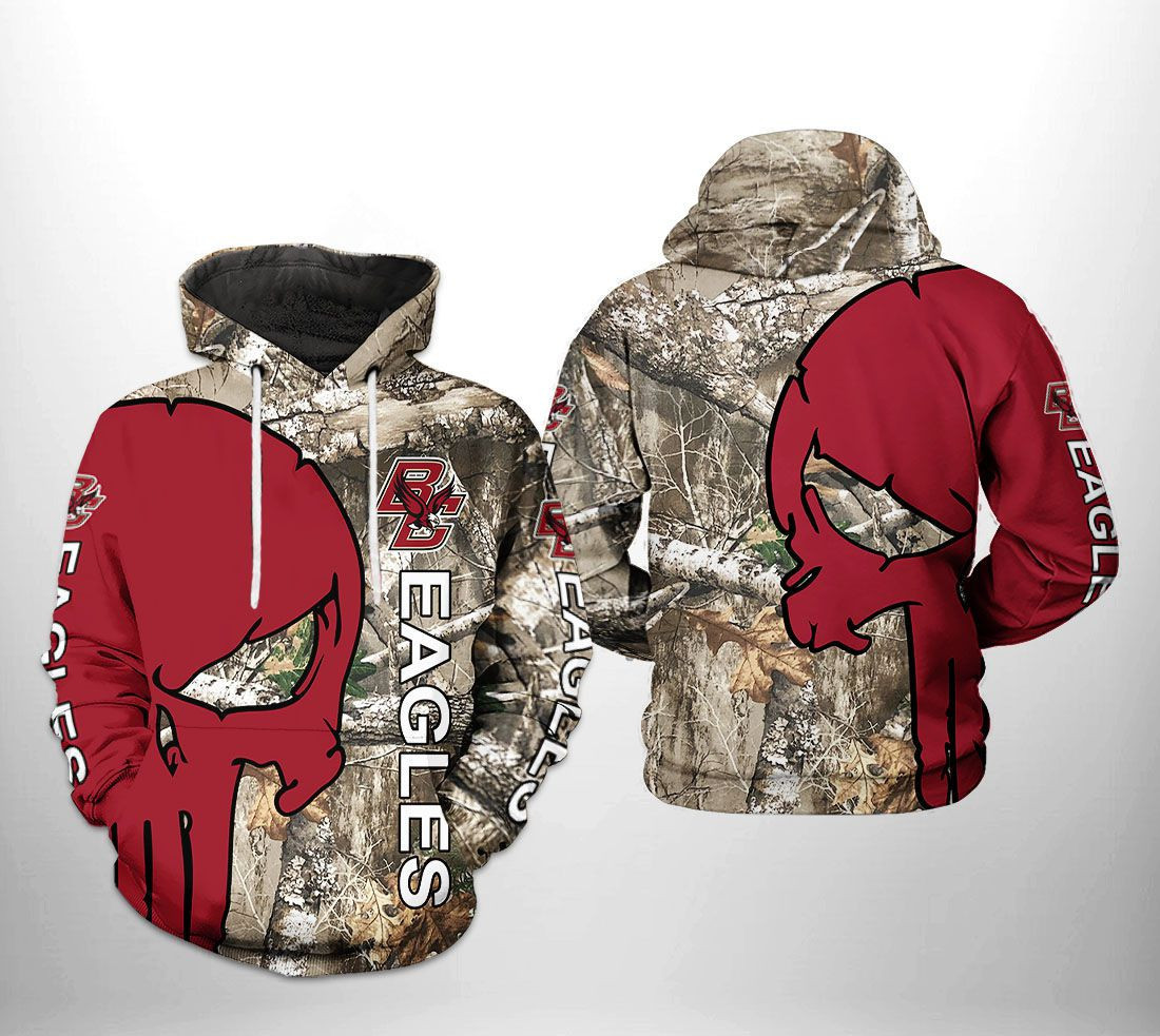 Boston College Eagles NCAA Camo Veteran Hunting 3D All Over Print Hoodie & Zip Hoodie