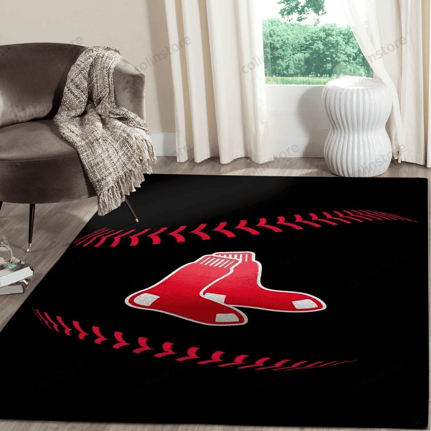 Boston Red Sox 3D Rectangle Area Rug – Full Print Carpet For Living Room & Bedroom Home Decor