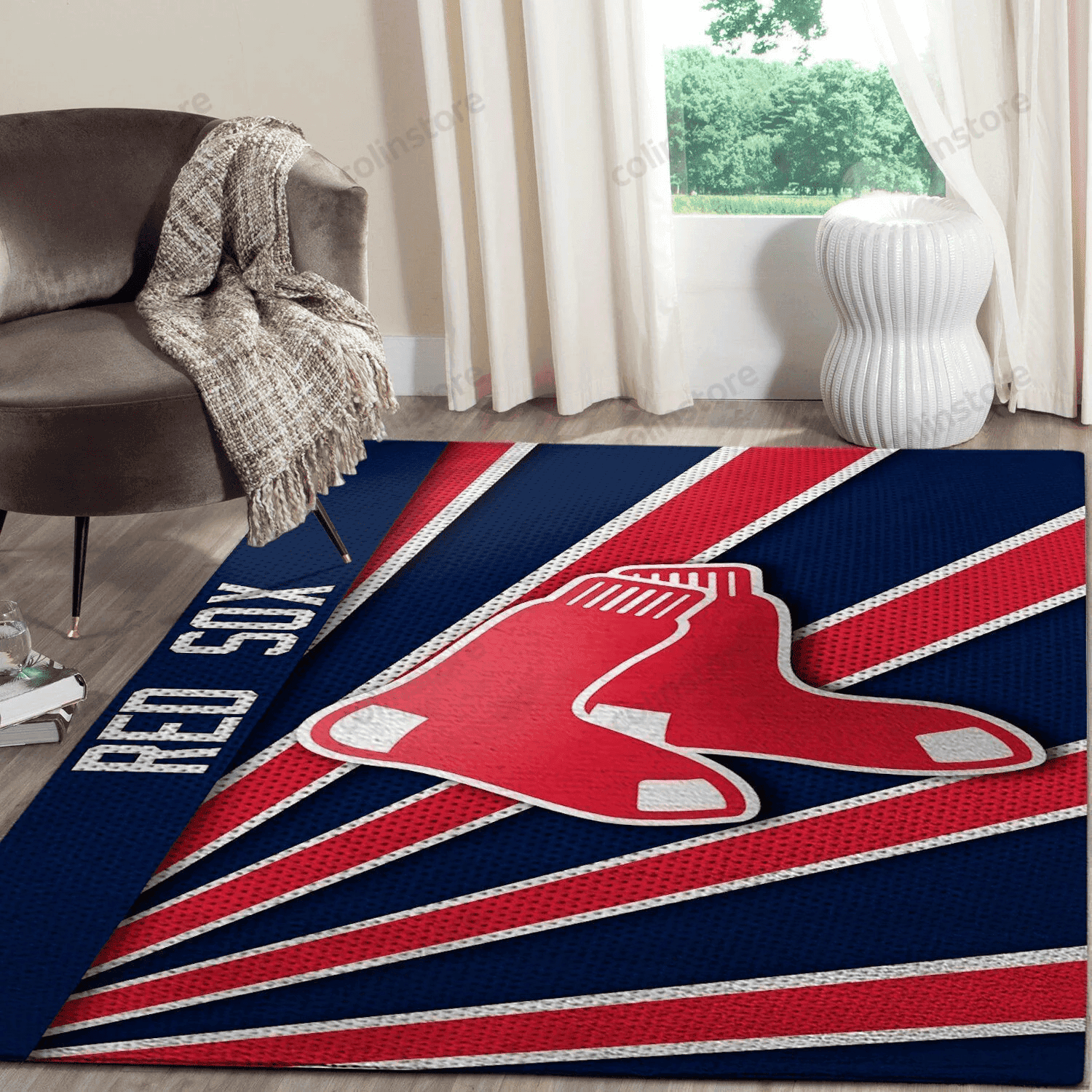 Boston Red Sox 3D Rectangle Area Rug – Full Print Carpet For Living Room & Bedroom Home Decor