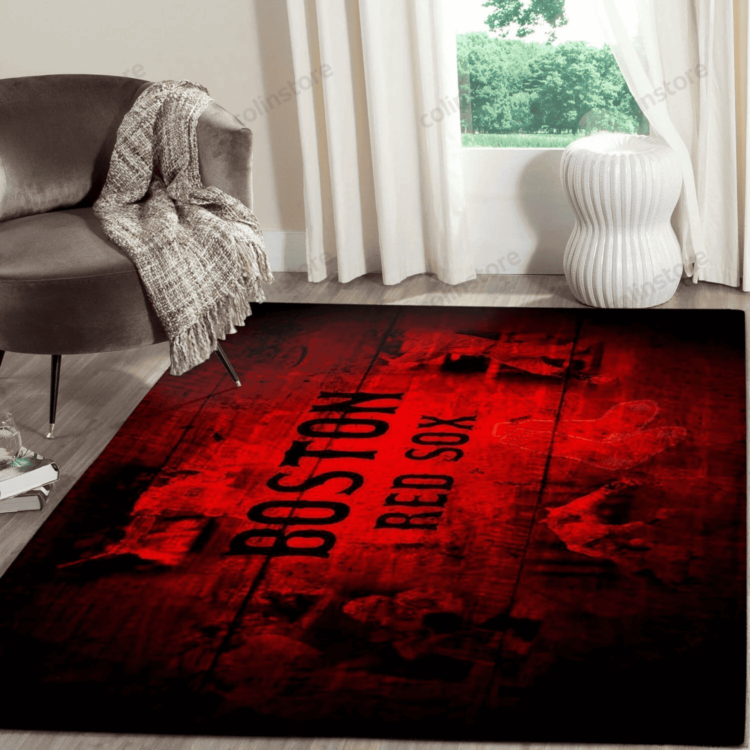 Boston Red Sox 3D Rectangle Area Rug – Full Print Carpet For Living Room & Bedroom Home Decor