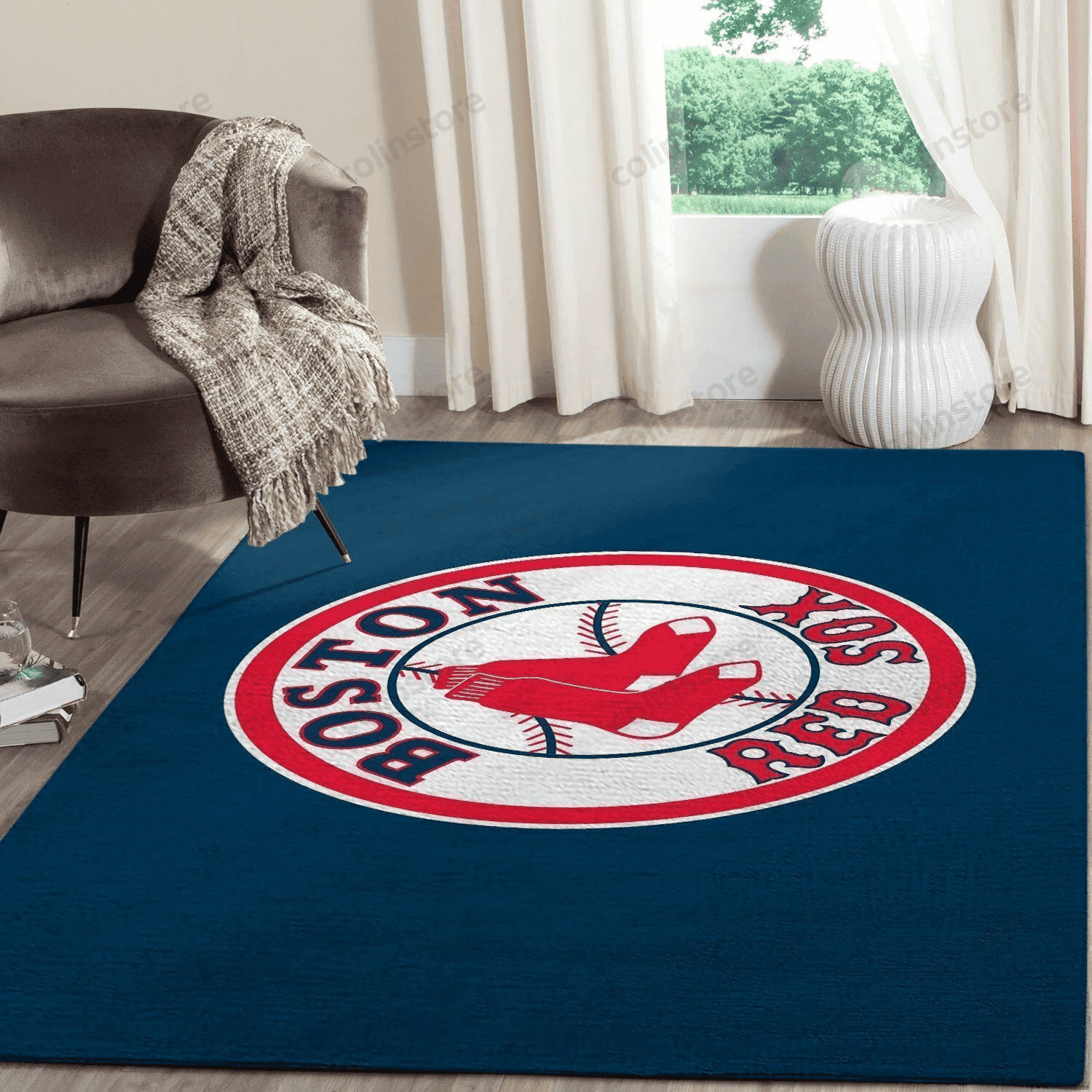 Boston Red Sox 3D Rectangle Area Rug – Full Print Carpet For Living Room & Bedroom Home Decor