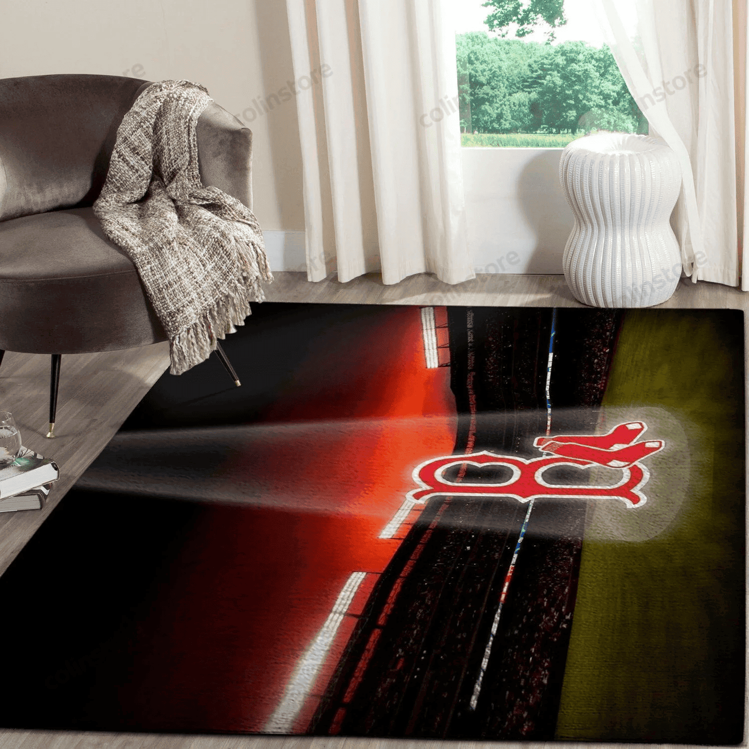 Boston Red Sox 3D Rectangle Area Rug – Full Print Carpet For Living Room & Bedroom Home Decor
