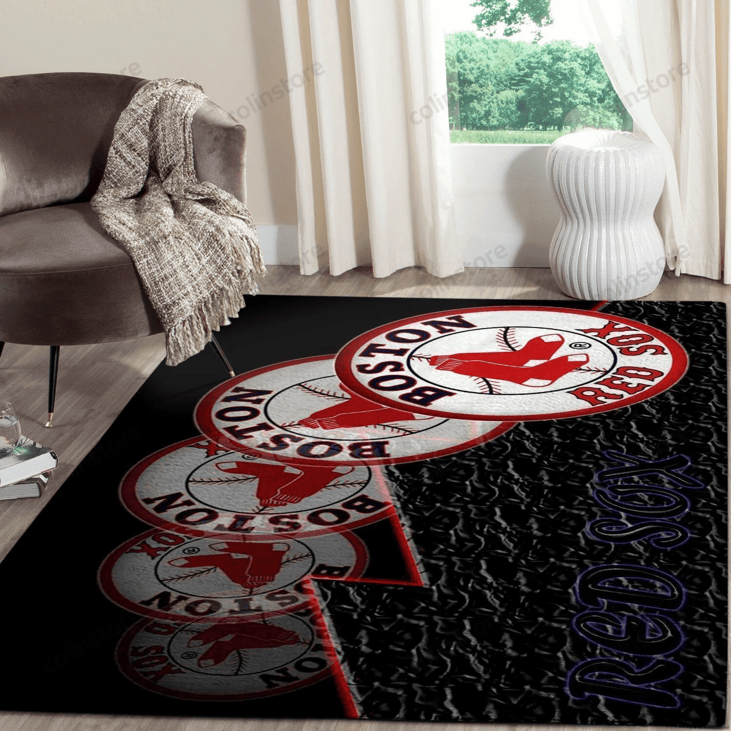Boston Red Sox 3D Rectangle Area Rug – Full Print Carpet For Living Room & Bedroom Home Decor