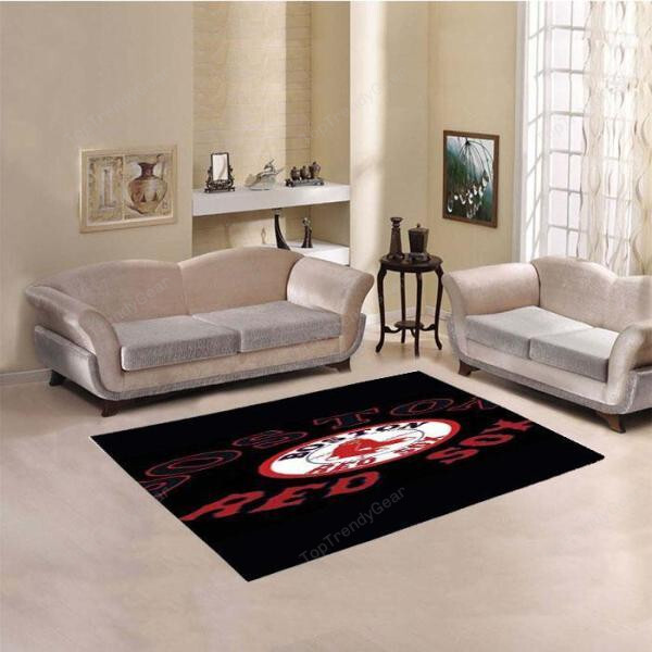 Boston Red Sox Baseball Area Baseball Rectangle Area Rug – Full Print Carpet For Living Room & Bedroom Home Decor