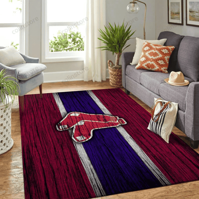Boston Red Sox Baseball Area Rectangle Area Rug – Full Print Carpet For Living Room & Bedroom Home Decor