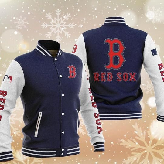 Boston Red Sox Dark Blue White Varsity Baseball Jacket for Men & Women | MLB Team Fan Gift