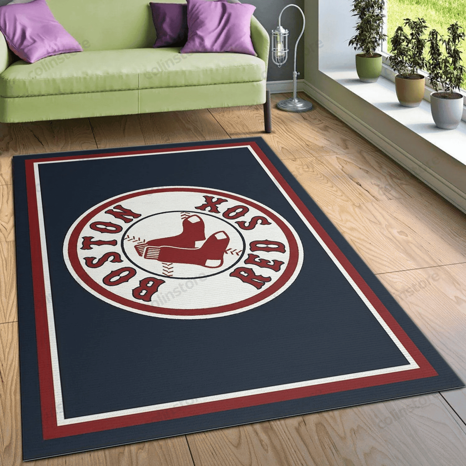 Boston Red Sox Imperial Spirit Rug Rectangle Area Rug – Full Print Carpet For Living Room & Bedroom Home Decor