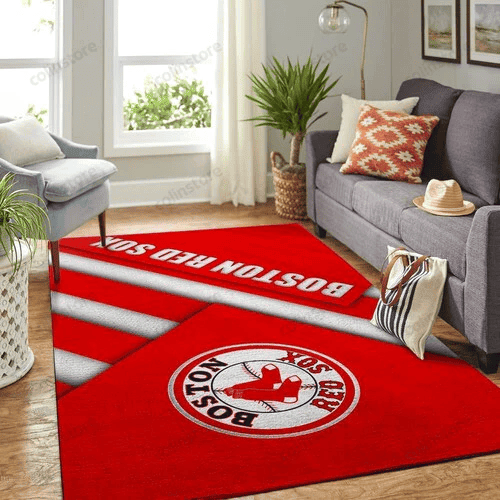 Boston Red Sox Living Room Area 3D Rectangle Area Rug – Full Print Carpet For Living Room & Bedroom Home Decor