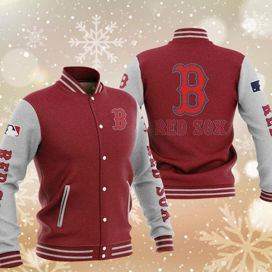 Boston Red Sox Maroon White Varsity Baseball Jacket for Men & Women | MLB Team Fan Gift