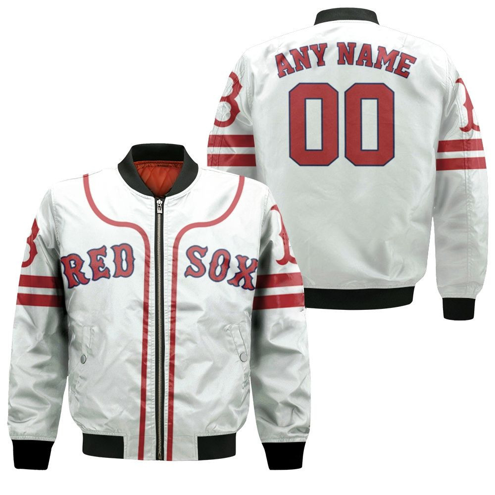 Boston Red Sox Personalized Name Number Bomber Jacket | MLB Team Jacket for Men & Women | Baseball Fan Gift