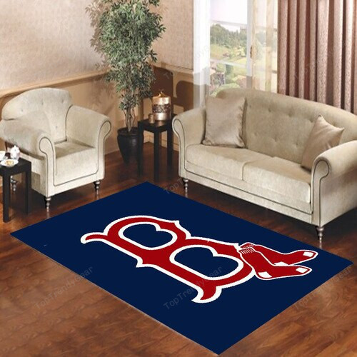 Boston Red Sox Rectangle Area Rug – Full Print Carpet For Living Room & Bedroom Home Decor
