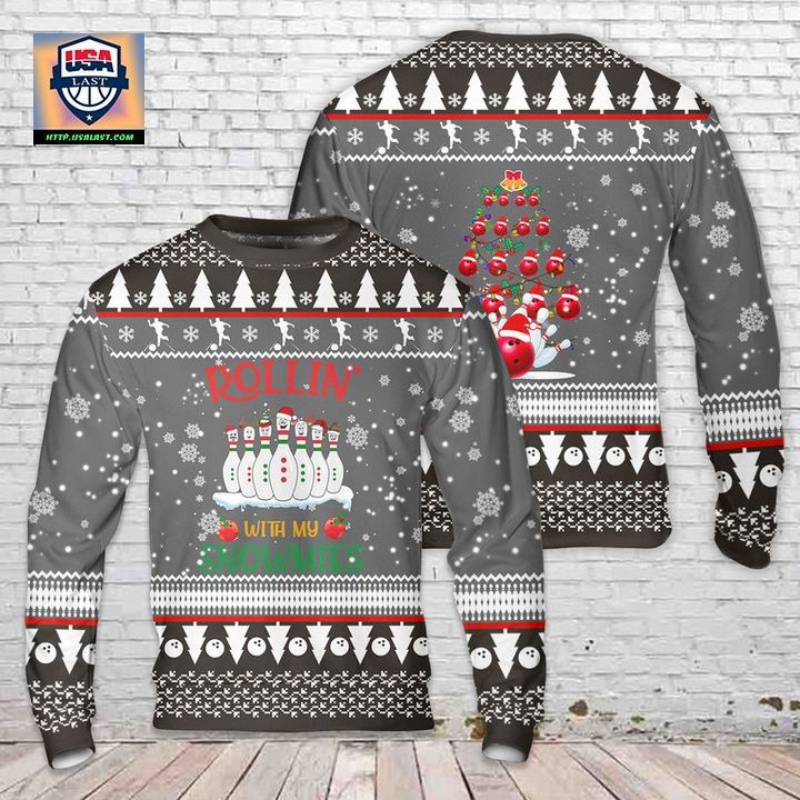 Bowling Rolling With My Snowmies Christmas Sweater 3D