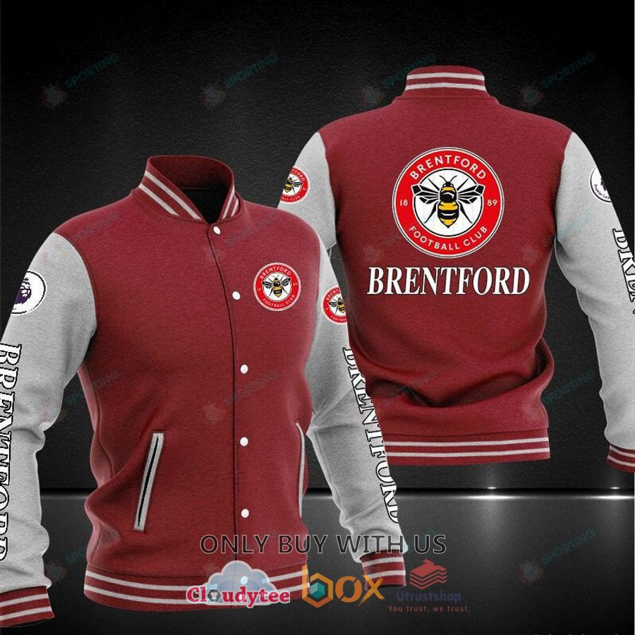 Brentford FC Varsity Baseball Jacket for Men & Women | Soccer Team Fan Gift