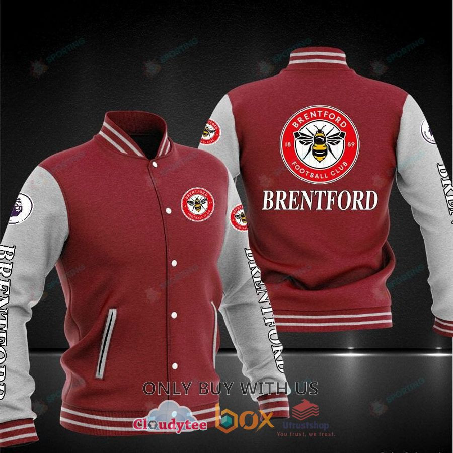 Brentford FC Varsity Baseball Jacket for Men & Women | Soccer Team Fan Gift