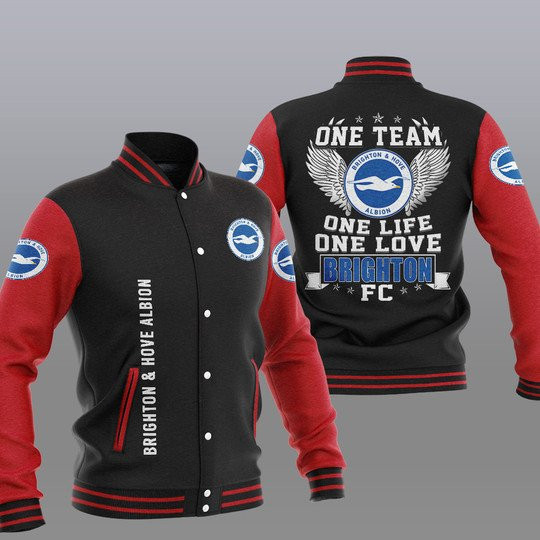 Brighton & Hove Albion FC One Team Baseball Jacket for Men & Women | Soccer Team Fan Gift