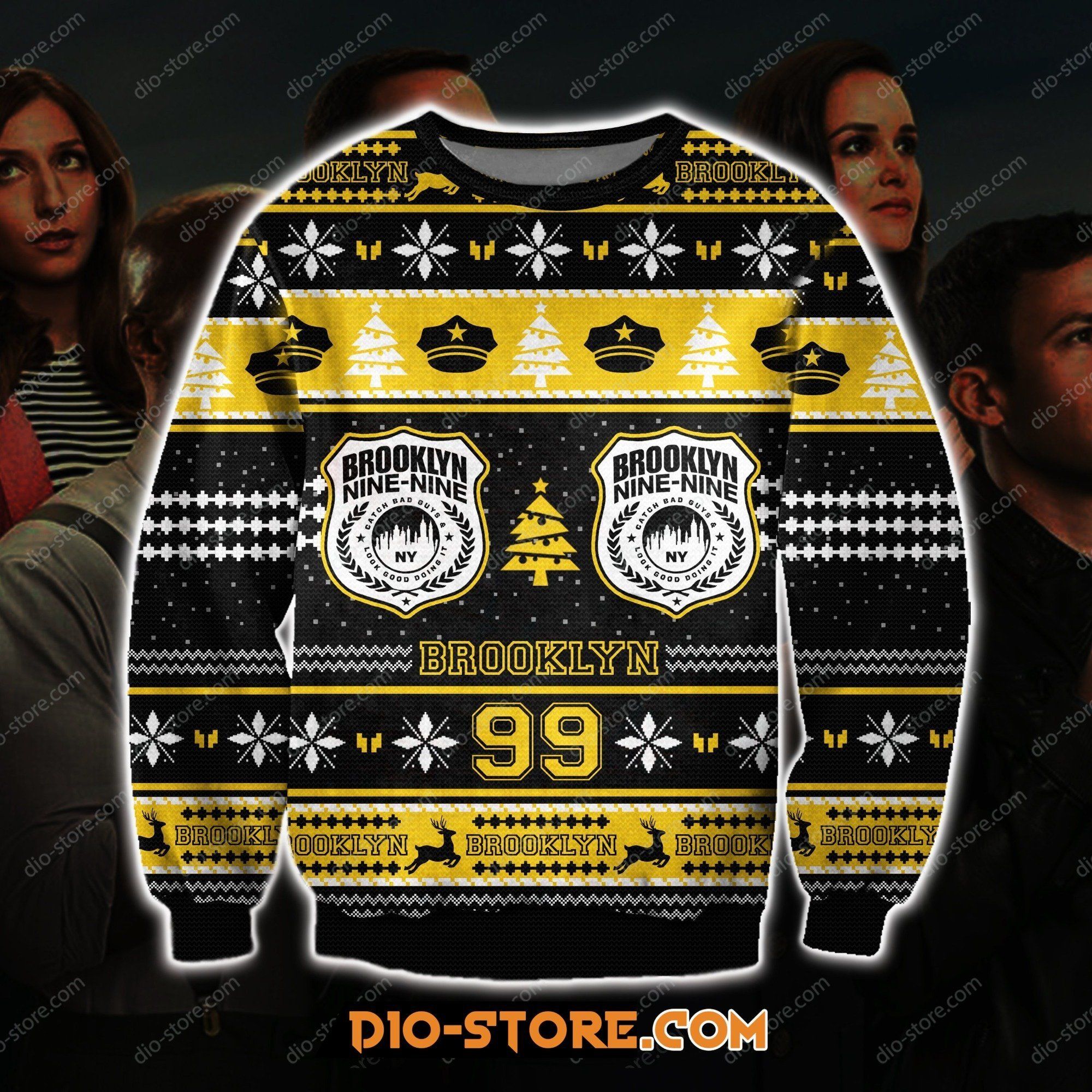 Brooklyn 99 3D Knitting Pattern Print Ugly Christmas Sweater