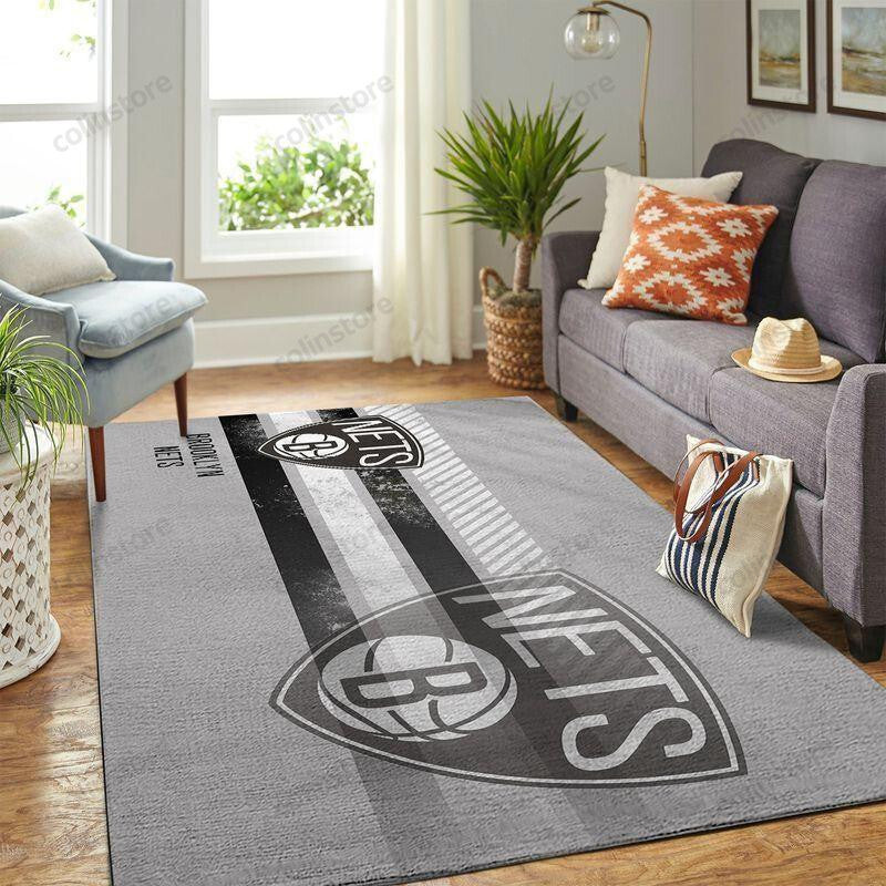 Brooklyn Nets 3D Rectangle Area Rug – Full Print Carpet For Living Room & Bedroom Home Decor