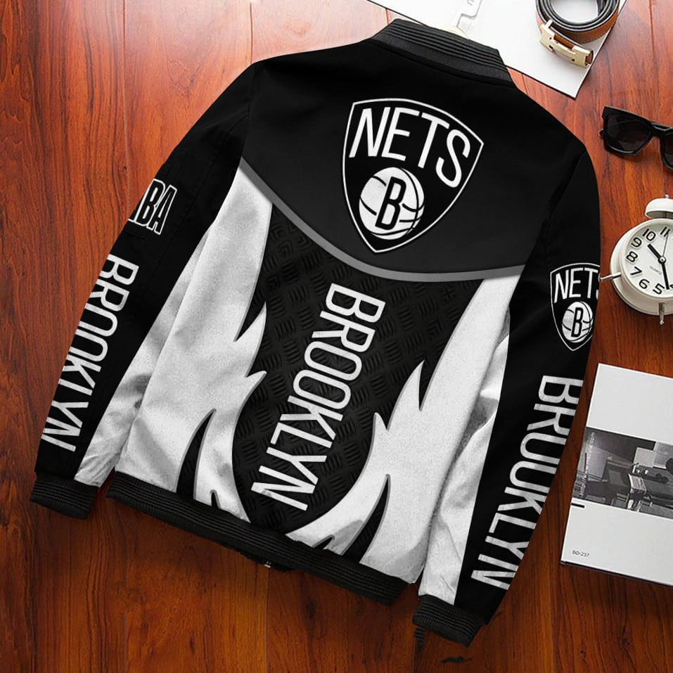 Brooklyn Nets Bomber Jacket | NBA Team Jacket for Men & Women | Basketball Fan Gift