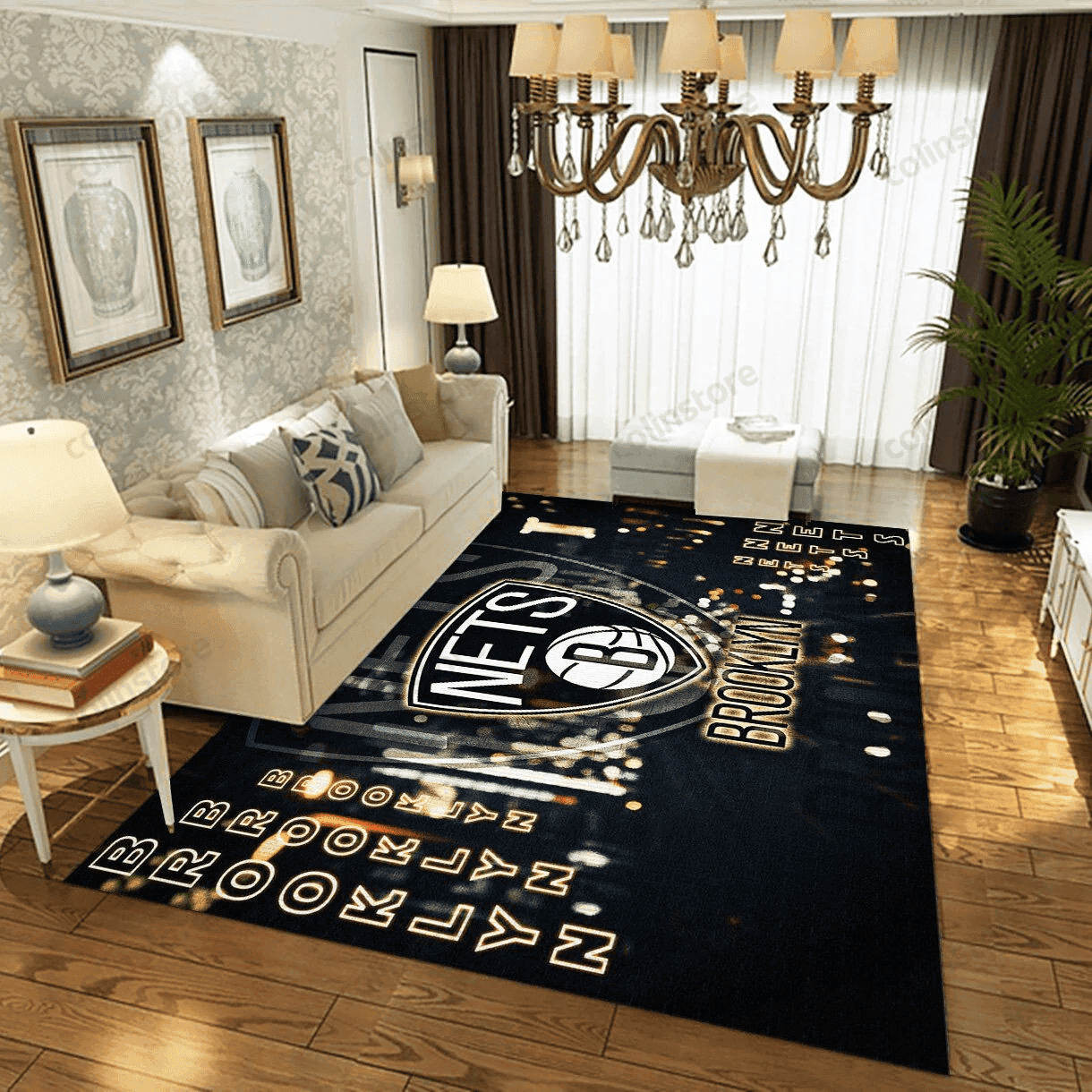 Brooklyn Nets Gifts 3D Rectangle Area Rug – Full Print Carpet For Living Room & Bedroom Home Decor