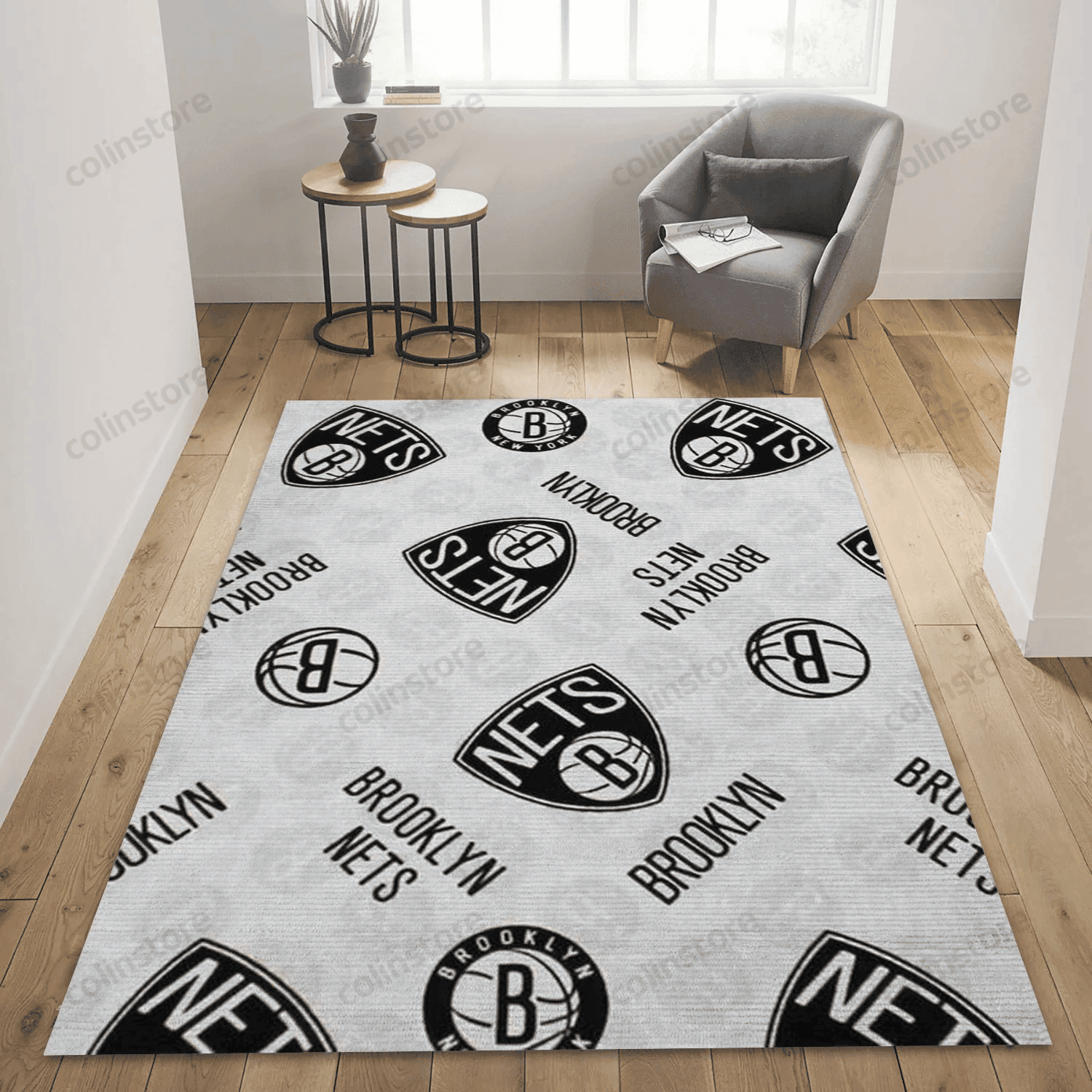 Brooklyn Nets Patterns 1 Rectangle Area Rug – Full Print Carpet For Living Room & Bedroom Home Decor