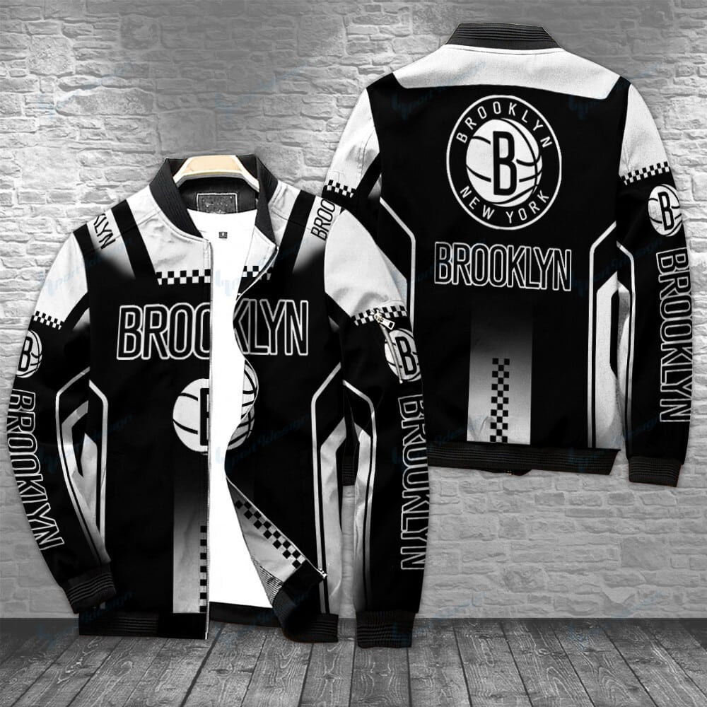 Brooklyn Nets Personalized Bomber Jacket | NBA Team Jacket for Men & Women | Basketball Fan Gift