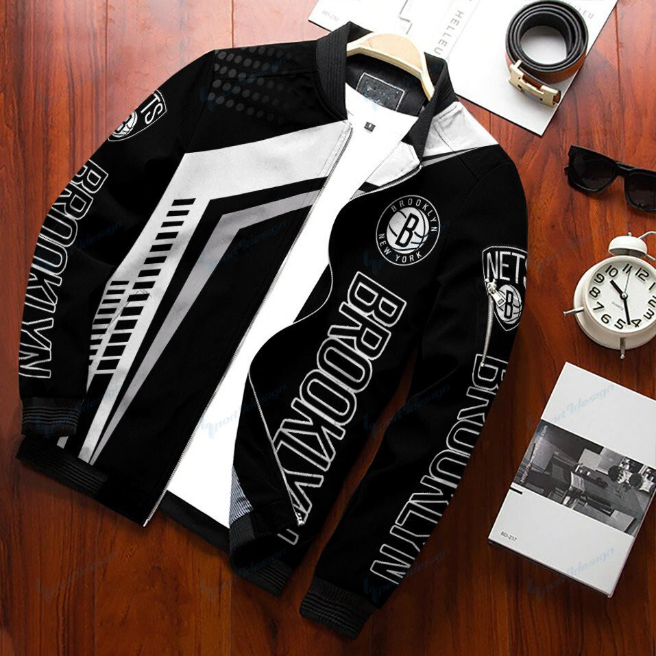 Brooklyn Nets Personalized Bomber Jacket | NBA Team Jacket for Men & Women | Basketball Fan Gift