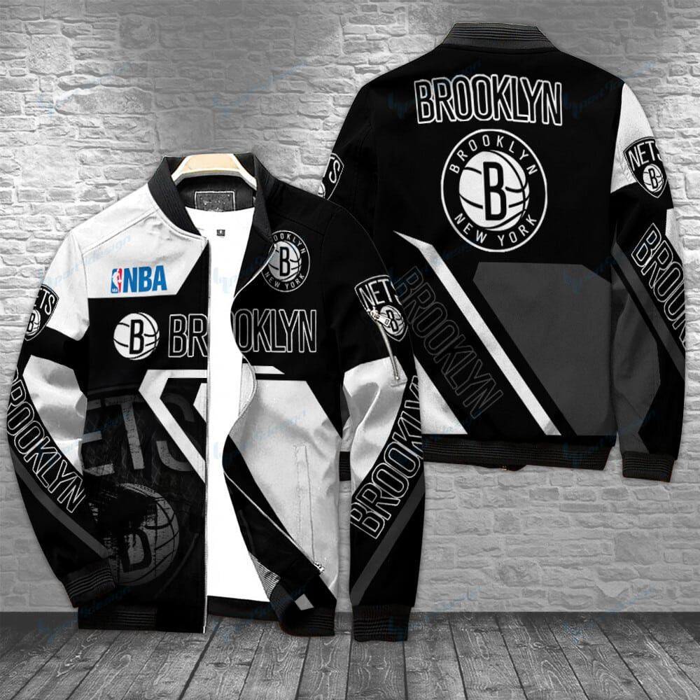 Brooklyn Nets Personalized Bomber Jacket | NBA Team Jacket for Men & Women | Basketball Fan Gift