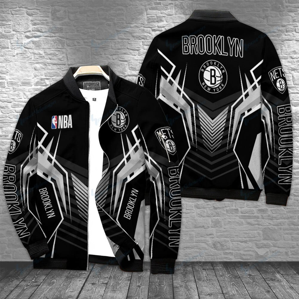 Brooklyn Nets Personalized Bomber Jacket | NBA Team Jacket for Men & Women | Basketball Fan Gift