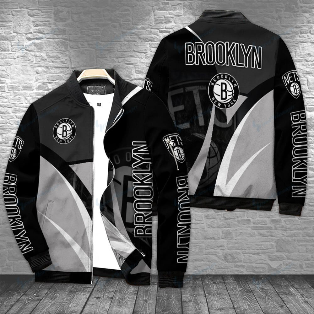 Brooklyn Nets Personalized Bomber Jacket | NBA Team Jacket for Men & Women | Basketball Fan Gift