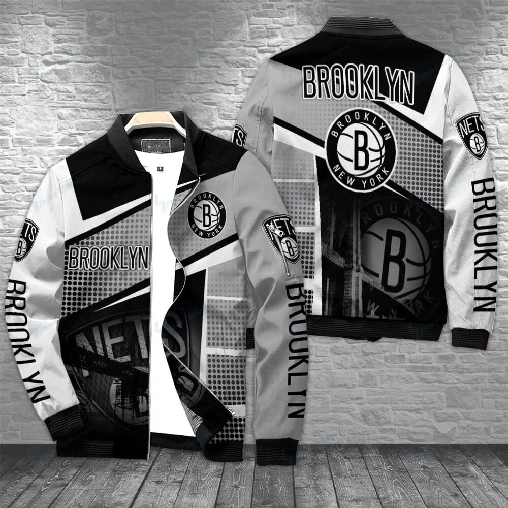 Brooklyn Nets Personalized Bomber Jacket | NBA Team Jacket for Men & Women | Basketball Fan Gift