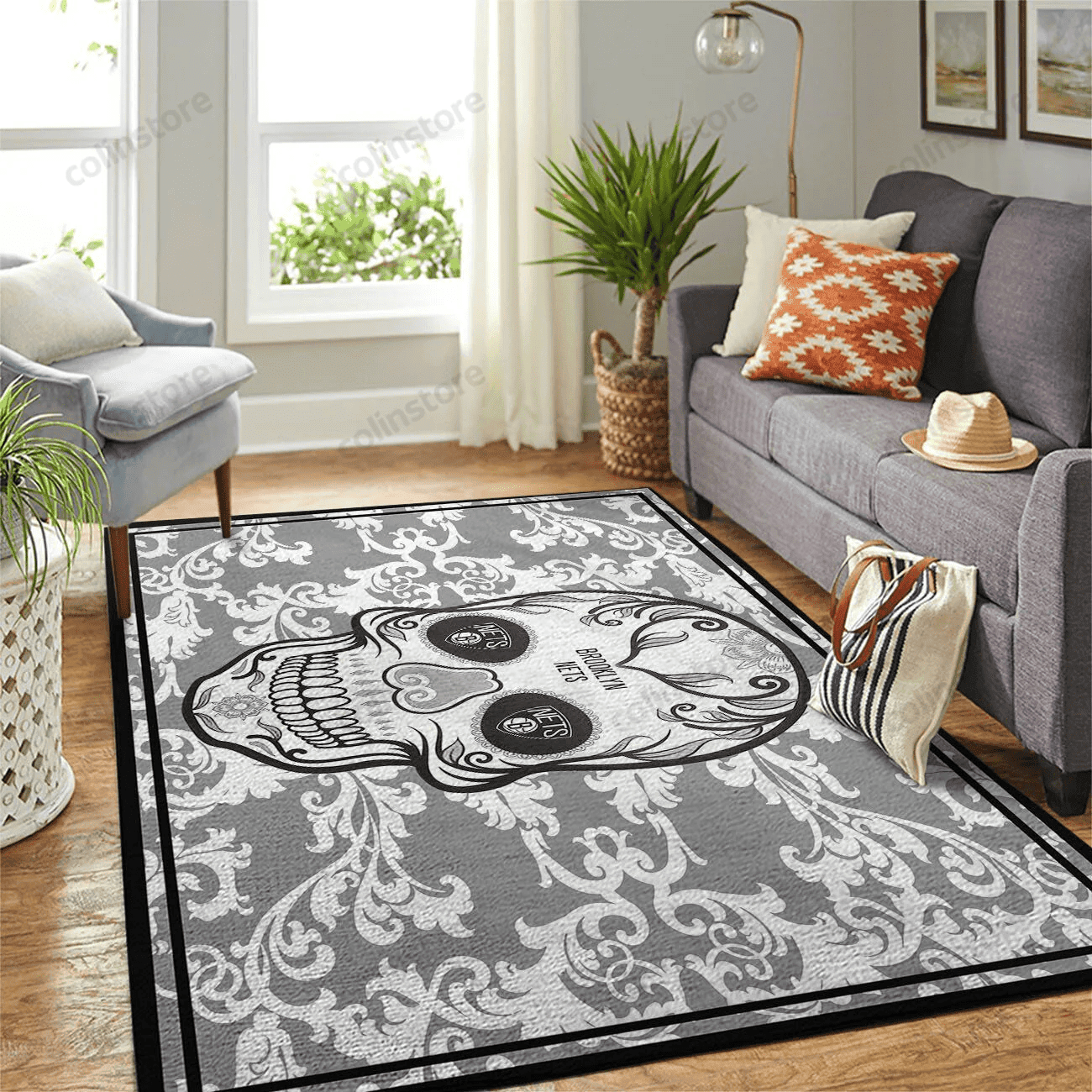 Brooklyn Nets Rectangle Area Rug – Full Print Carpet For Living Room & Bedroom Home Decor