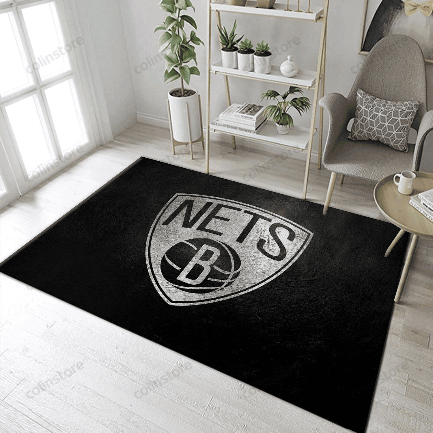 Brooklyn Nets Rectangle Area Rug – Full Print Carpet For Living Room & Bedroom Home Decor