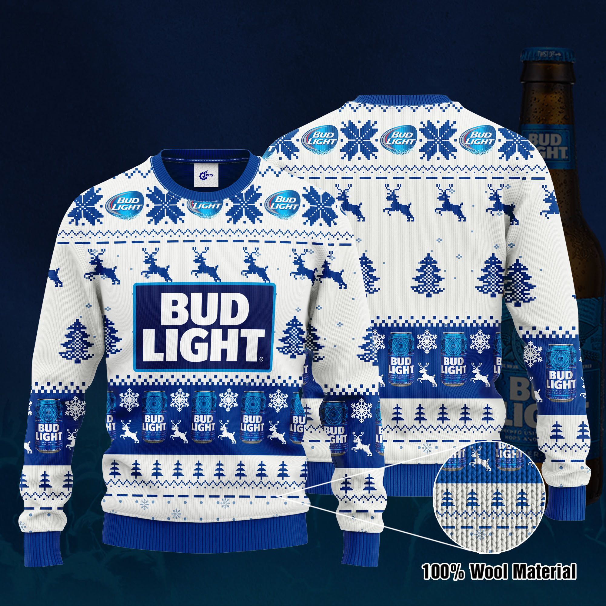 Bud Light 3D Print Ugly Christmas Sweater, Hoodie, Zip Hoodie, Bomber Jacket