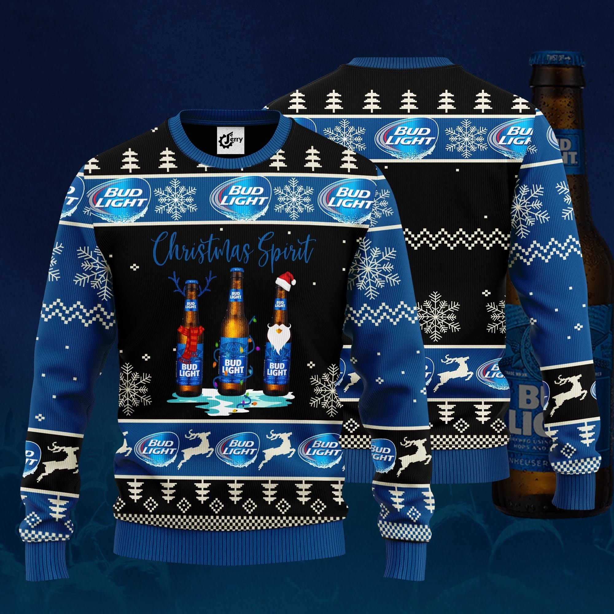 Bud Light Christmas Spirit Ugly Christmas Sweater