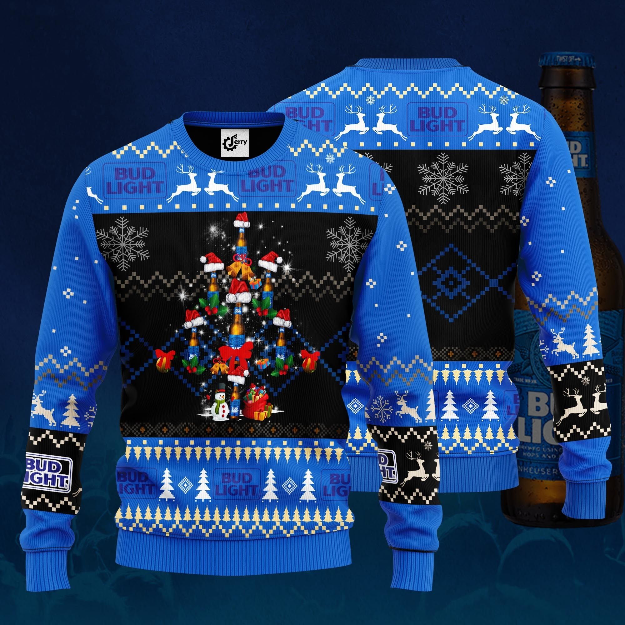 Bud Light Christmas Tree Ugly Christmas Sweater