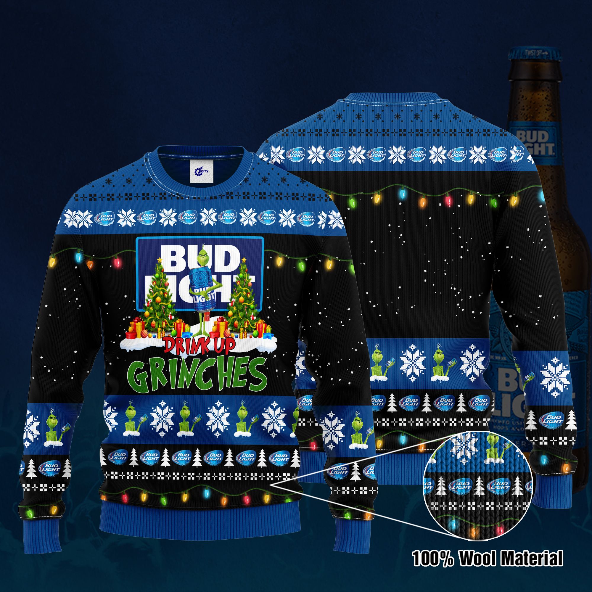Bud Light Drink Up Grinches Ugly Christmas Sweater, Hoodie, Zip Hoodie, Bomber Jacket