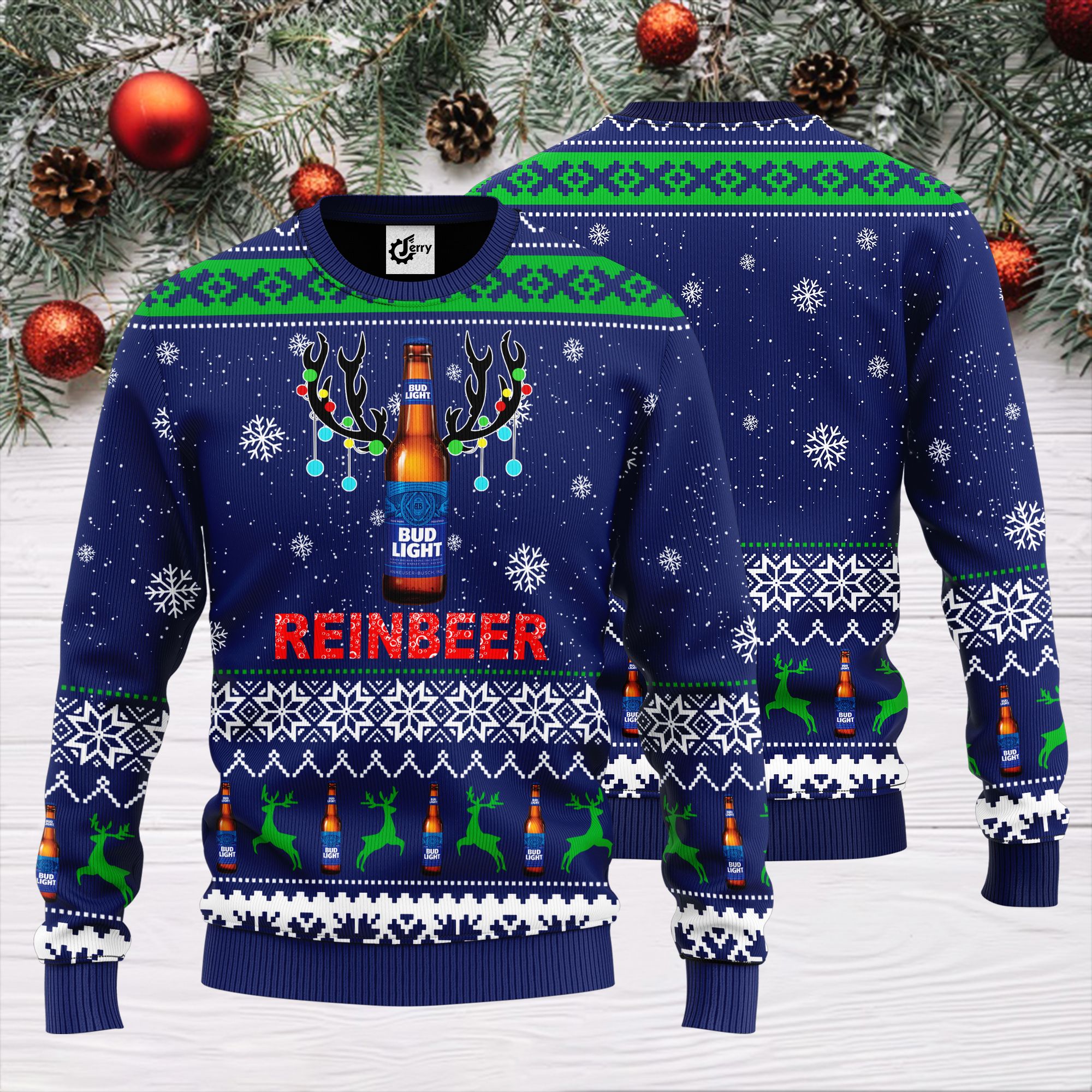 Bud Light Reinbeer Ugly Christmas Sweater