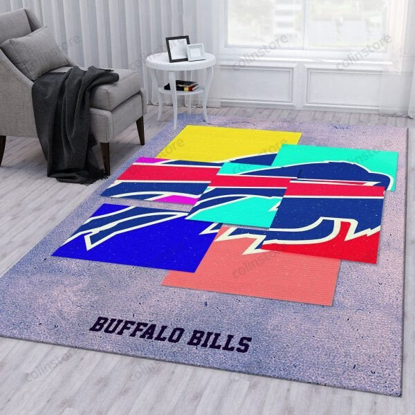 Buffalo Bills American 3D Rectangle Area Rug – Full Print Carpet For Living Room & Bedroom Home Decor