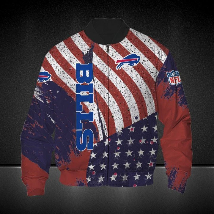 Buffalo Bills American Flag Duty Bomber Jacket | NFL Team Jacket for Men & Women | Football Fan Gift