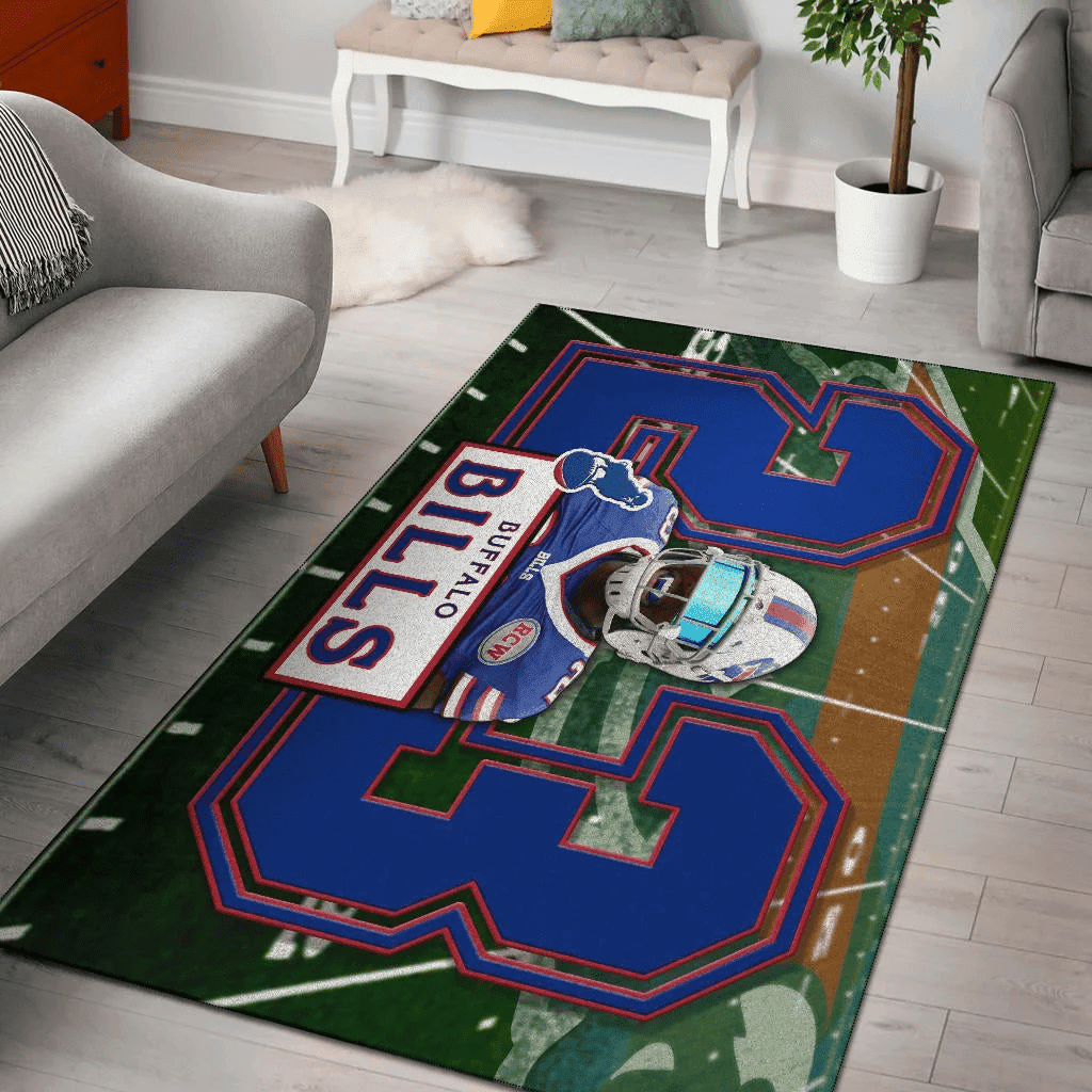 Buffalo Bills American Football Team Rectangle Area Rug – Full Print Carpet For Living Room & Bedroom Home Decor