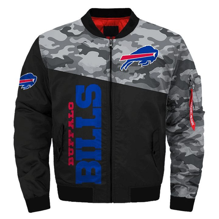 Buffalo Bills Camo Version Bomber Jacket | NFL Team Jacket for Men & Women | Football Fan Gift