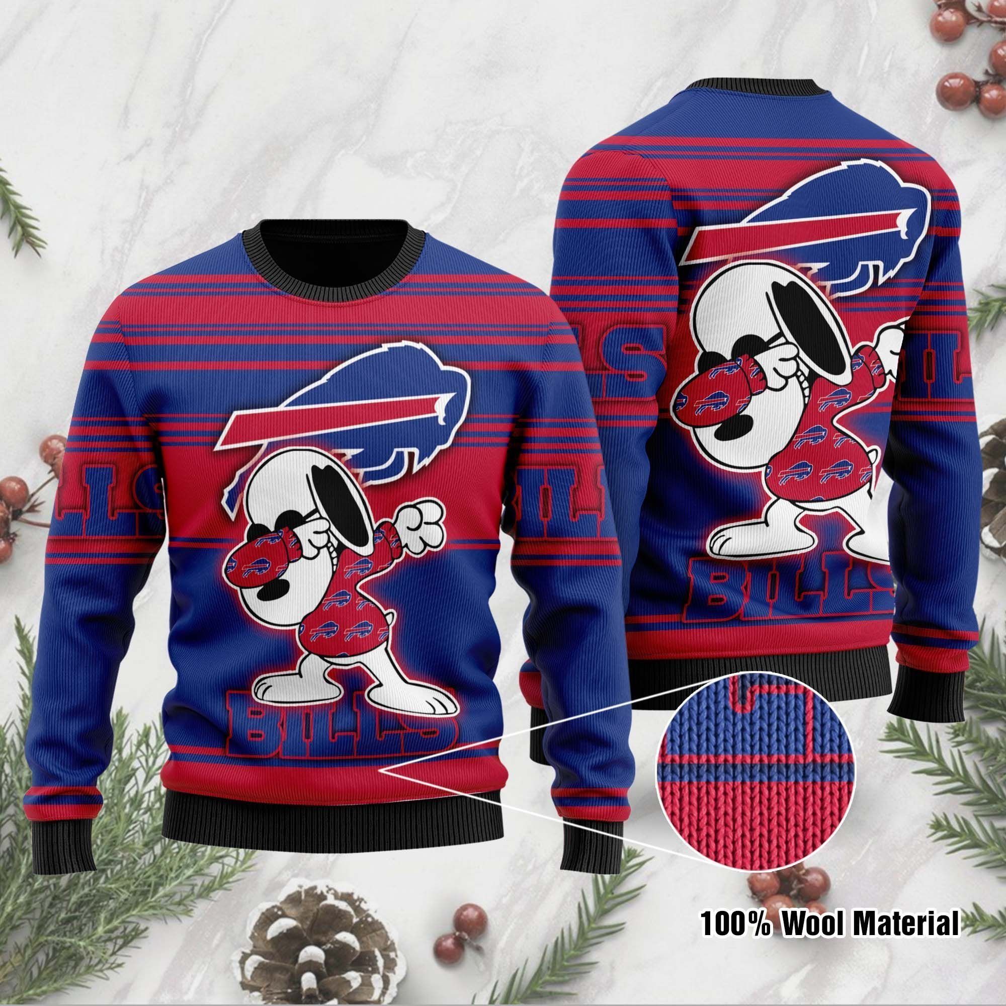 Buffalo Bills D Full Printed Wool Ugly Christmas Sweater For Football Fan NFL Jersey