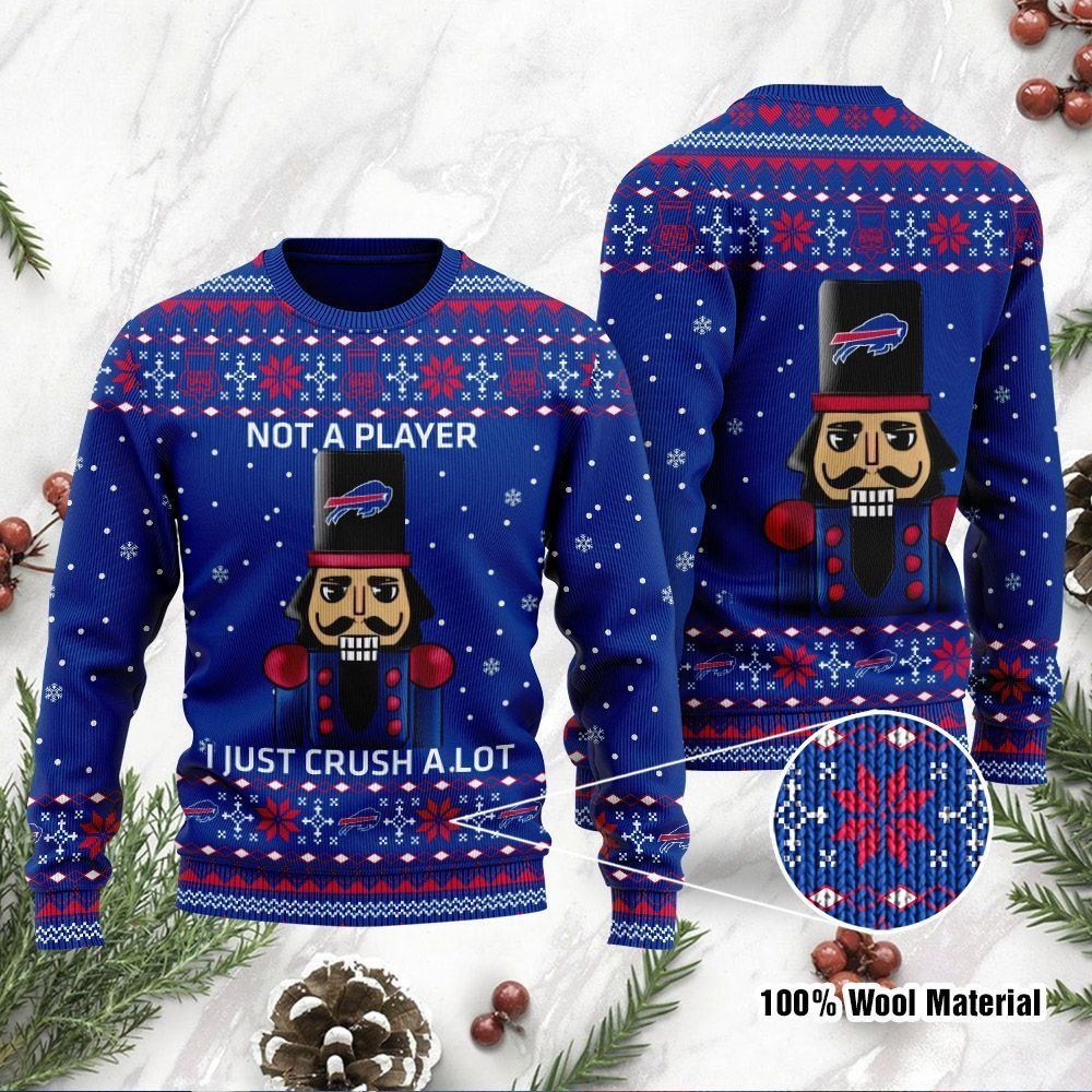 Buffalo Bills I Am Not A Player I Just Crush Alot Ugly Christmas Sweater