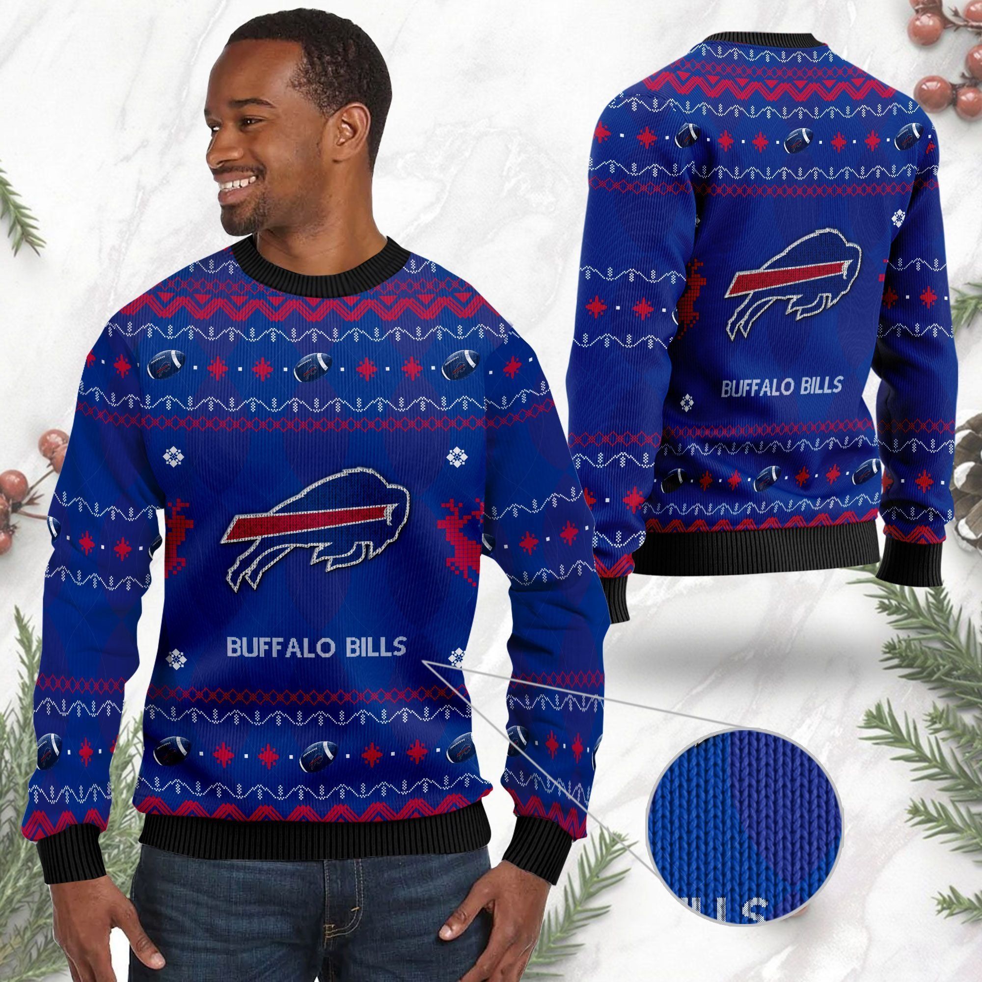 Buffalo Bills NFL American Football Black Ugly Christmas Sweater