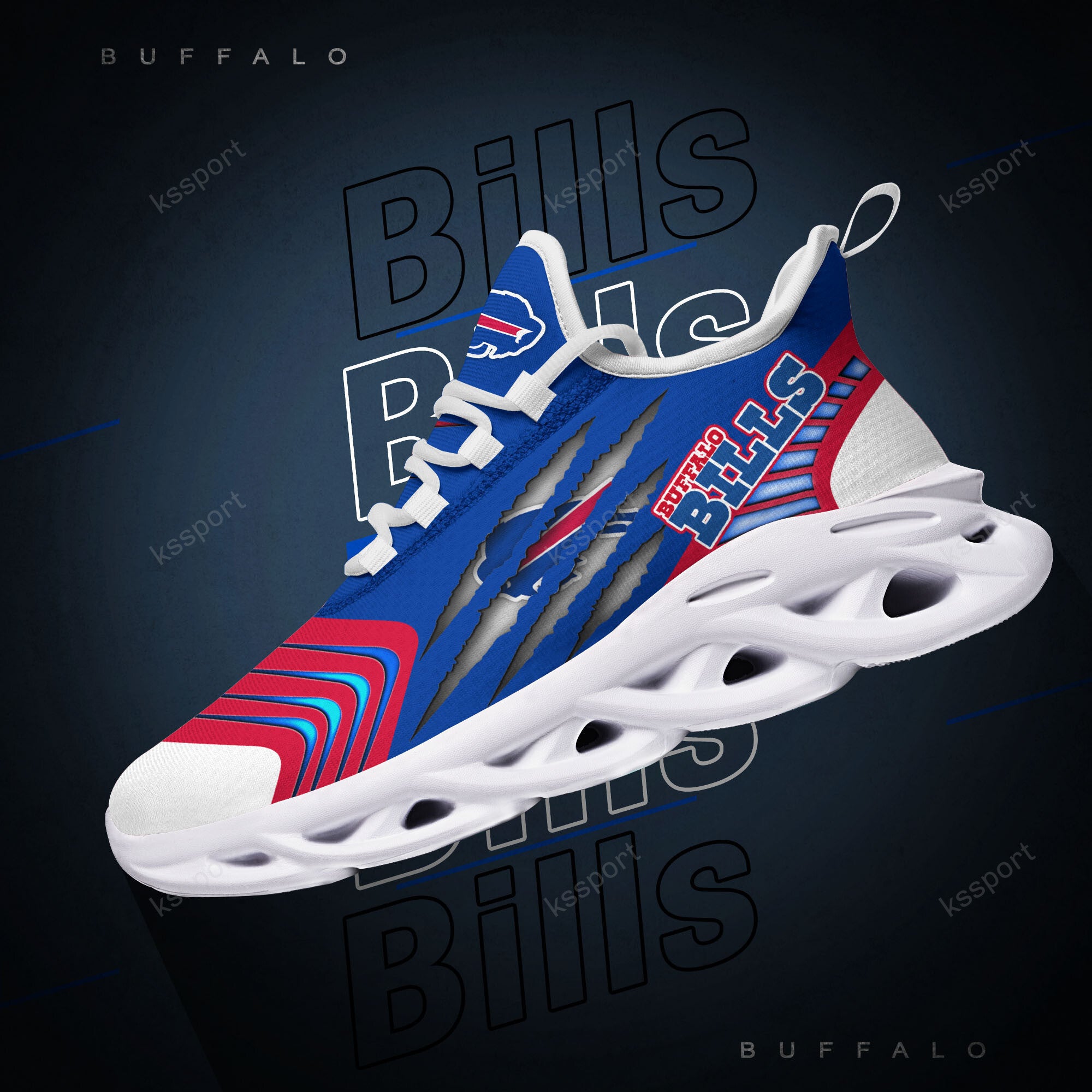 Buffalo Bills NFL Max Soul Shoes Sneakers for Men And Women – NFL Football Fan Shoes, Team Sneakers - Image 3