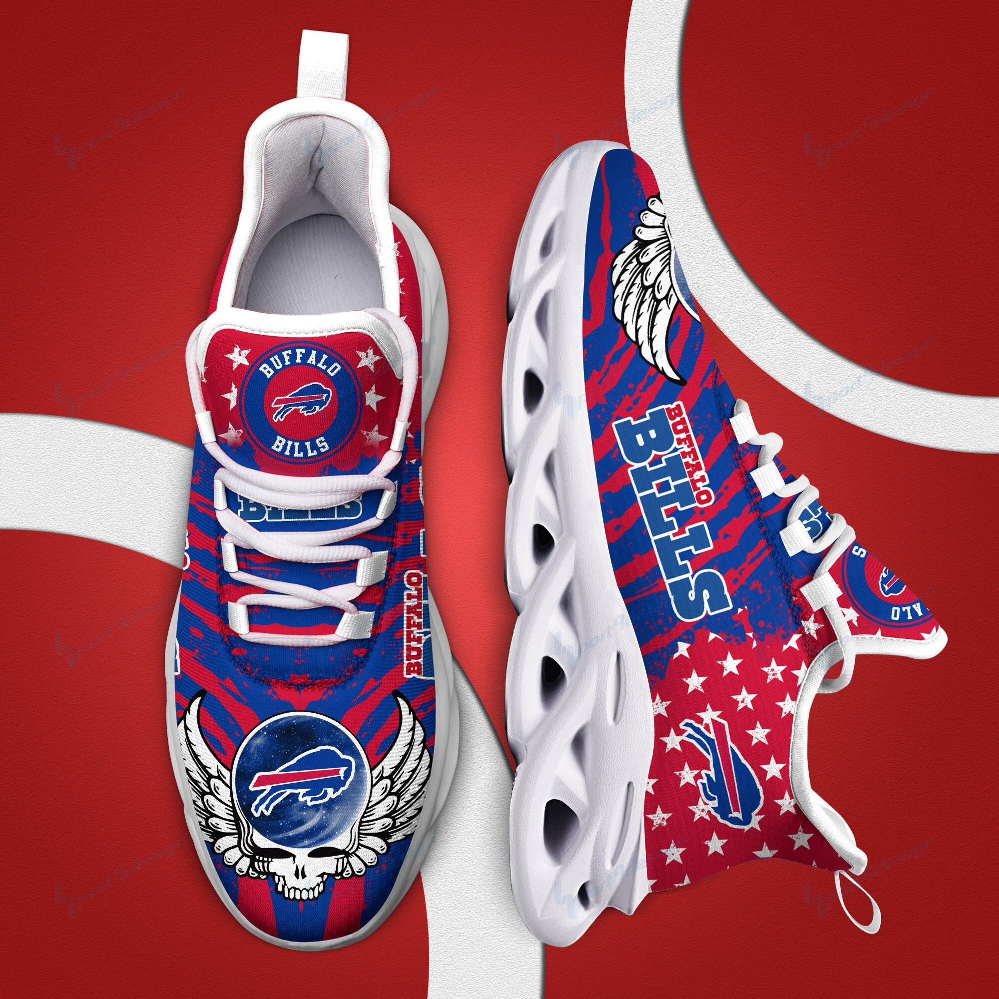 Buffalo Bills NFL Max Soul Shoes Sneakers for Men And Women – NFL Football Fan Shoes, Team Sneakers